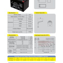 باتری 12 ولت 12 آمپر یو پی اس صبا